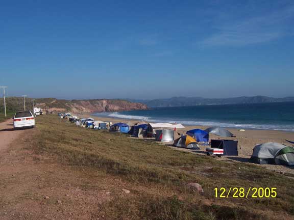 At Christmas break or spring break in April, this place is loaded, wall to wall tents all along the beach
