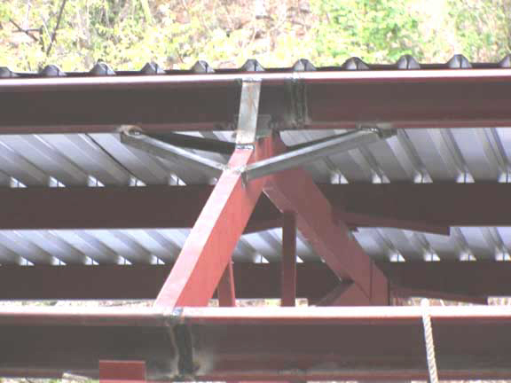 Closeup of support bracing and laminar being secured every node
