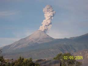 If you are lucky to pass by the volcano Colima when it blows, this is what it looks like