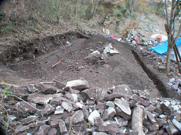 Community center area 6m x 12m partially dug out.
