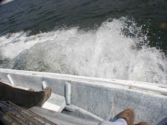 First time I'd seen water above the level of the boat; it was that full
