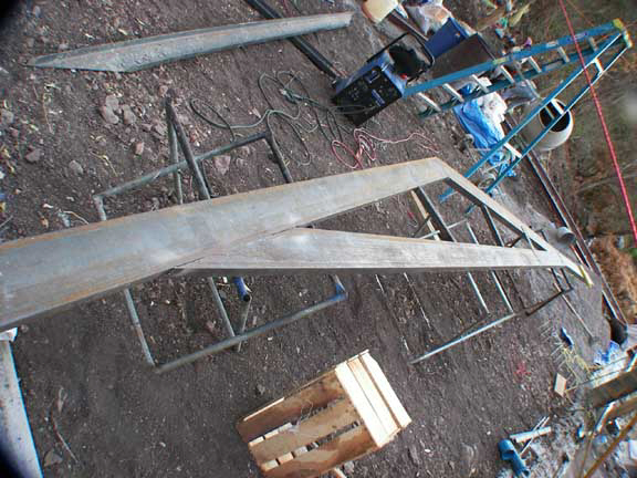 Backside of truss ready to be welded